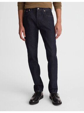 Madewell Mens Selvedge Straight Button Fly Dark Denim Jeans Sz 34x30 Blue AN EXC